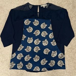 Navy Lion Print Blouse 🦁